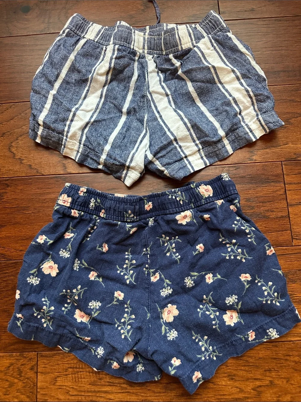 Old Navy Girls Navy Striped & Floral Shorts